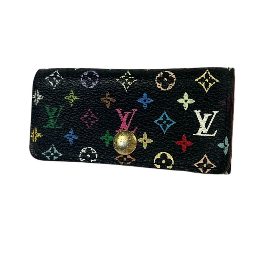 Louis Vuitton Murakami Black Wallet with Multicolor Monogram